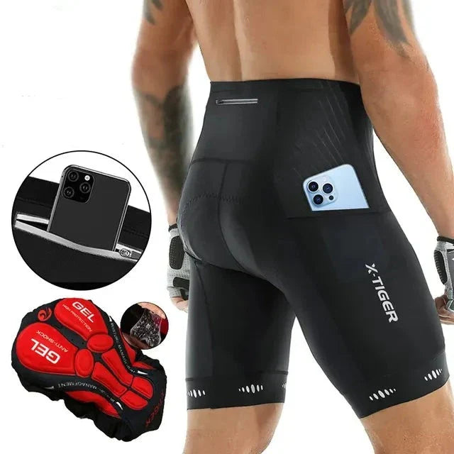 Bermuda Ciclismo Masculina com Bolso e Gel 5D Acolchoado