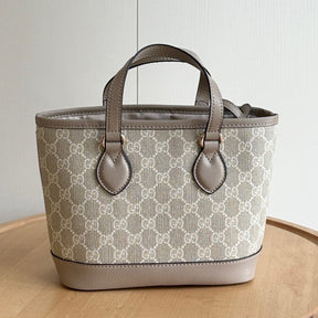 Bolsa GG Ophidia Tote Mini Supreme Bege e Branca 22cm